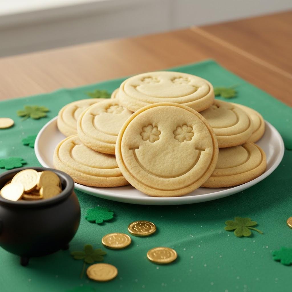 Smile Face St. Patrick's Day Cookie Cutters, Luck Cookie Cutter, Shamrock Cookie Stamp, Lucky Patrick’s Day, Patrick’s Day Cookie Cutter