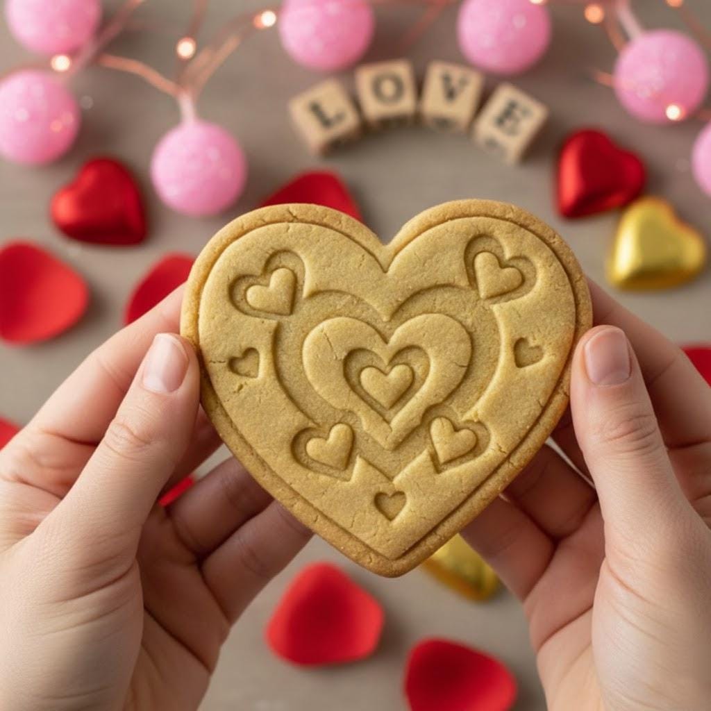 Love Heart Valentine’s Day Cookie Cutter, Coquette Valentine Stamp Cutter, Heart Cutter, Cookie Baking, Valentine’s Gifts, Couple Gift