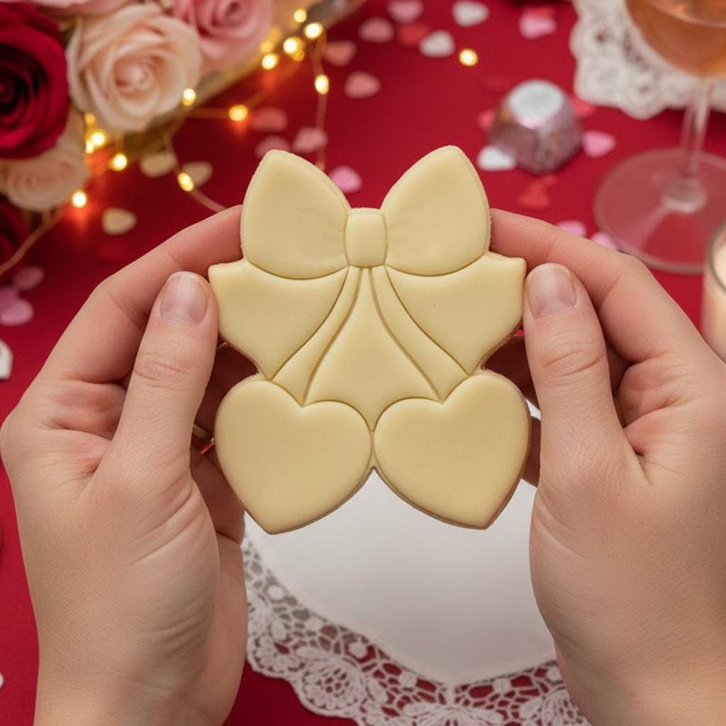 Cherry With Bow Heart Cookie Cutter, Love Cookie Cutter, Cherry Clay Cutter, Love Valentine Stamp, Cookie Baking, Be Mine, Valentine’s Gifts