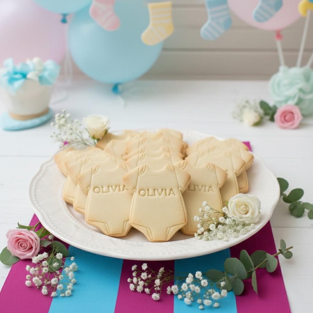 Personalization Baby Name Onesie Cookie Cutter, Baby Gift, Baby Shower Cookie Cutters, Custom Cookie Cutter Stamp Set, Birthday Baking