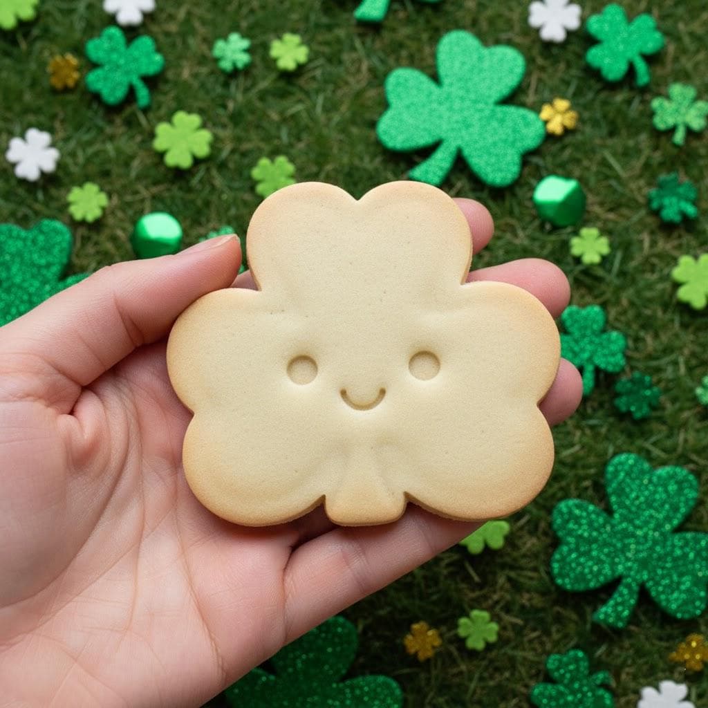 Clover Shamrock Patrick's Day Cookie Cutter, Saint Lucky, Shamrock Cookie Stamp, Lucky Patrick’s Day, Patrick Day Baking, Patrick's Day Gift