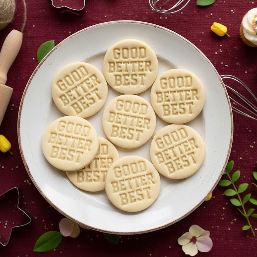Good Better Best Cookie Cutter, Quote Cookie Cutter, Cookie Stamp, Inspired quote Cookie Cutters