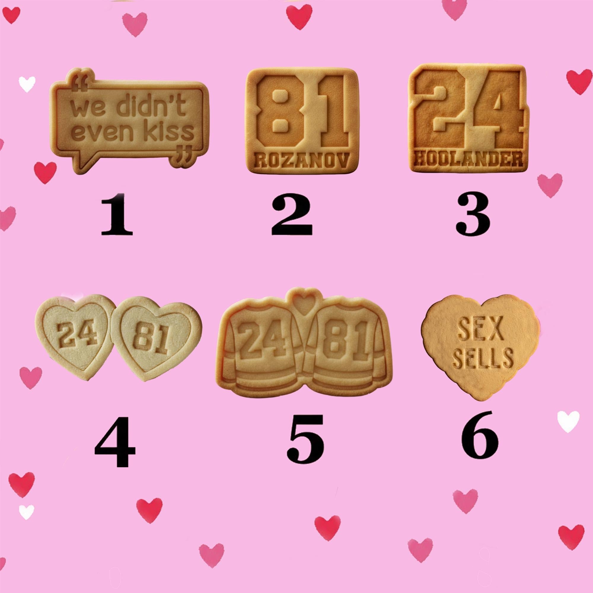 Number 24 and 81 Cutters, Hockey Romance Cookie, Hockey Romance Bookish, Valentine Cookie Cutter, Valentine Gifts