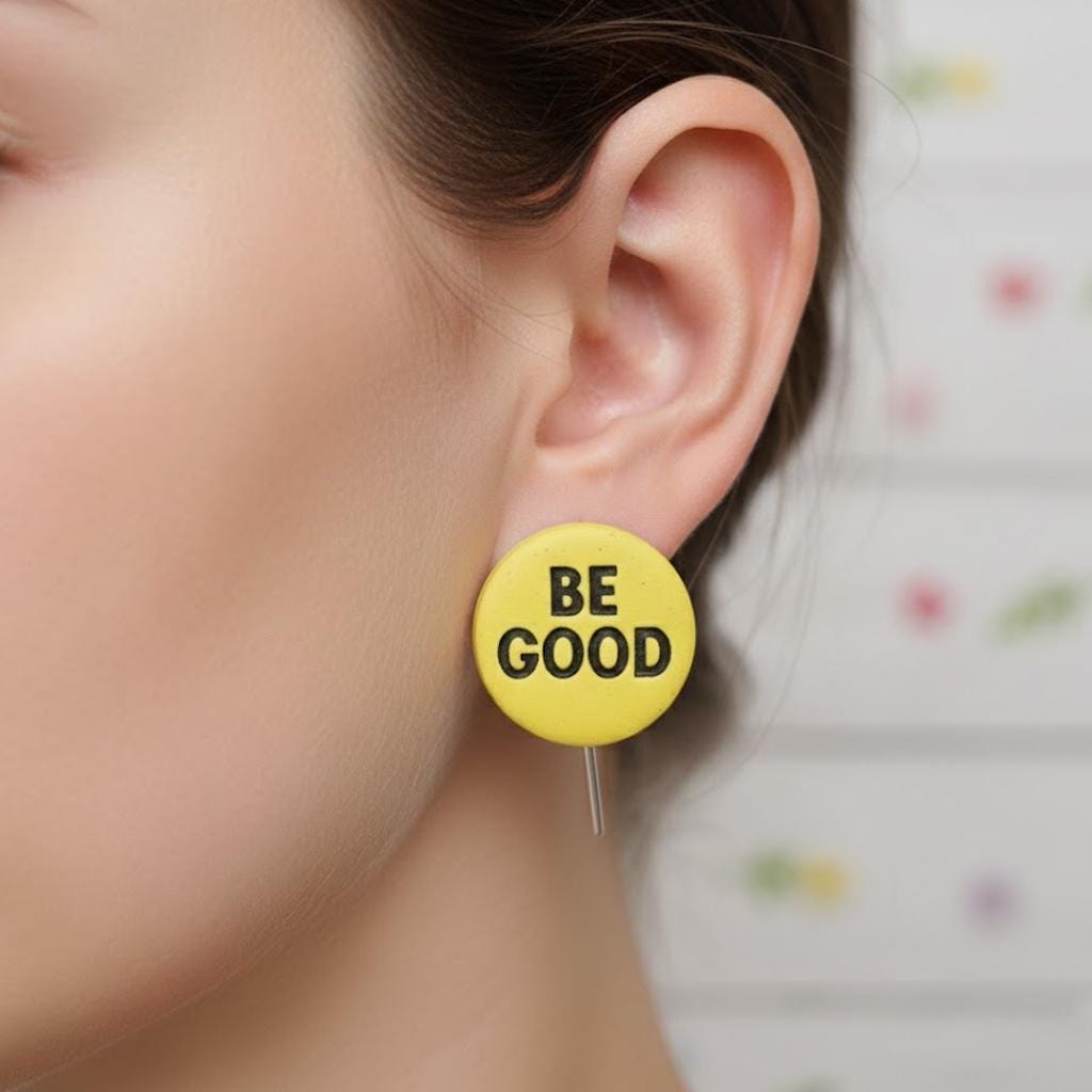 Be Good Circle Shaped Polymer Clay Cutter, Be Good Cookie Cutter, Ice Out Clay Cutter, Ice Out Pin, Gift For Protest, Cookie Stamp Cutter