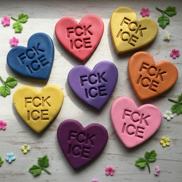 FCK ICE Circle Shaped Polymer Clay Cutter, Be Good Cookie Cutter, Ice Out Clay Cutter, Ice Out Pin, Gift For Protest, Cookie Stamp Cutter