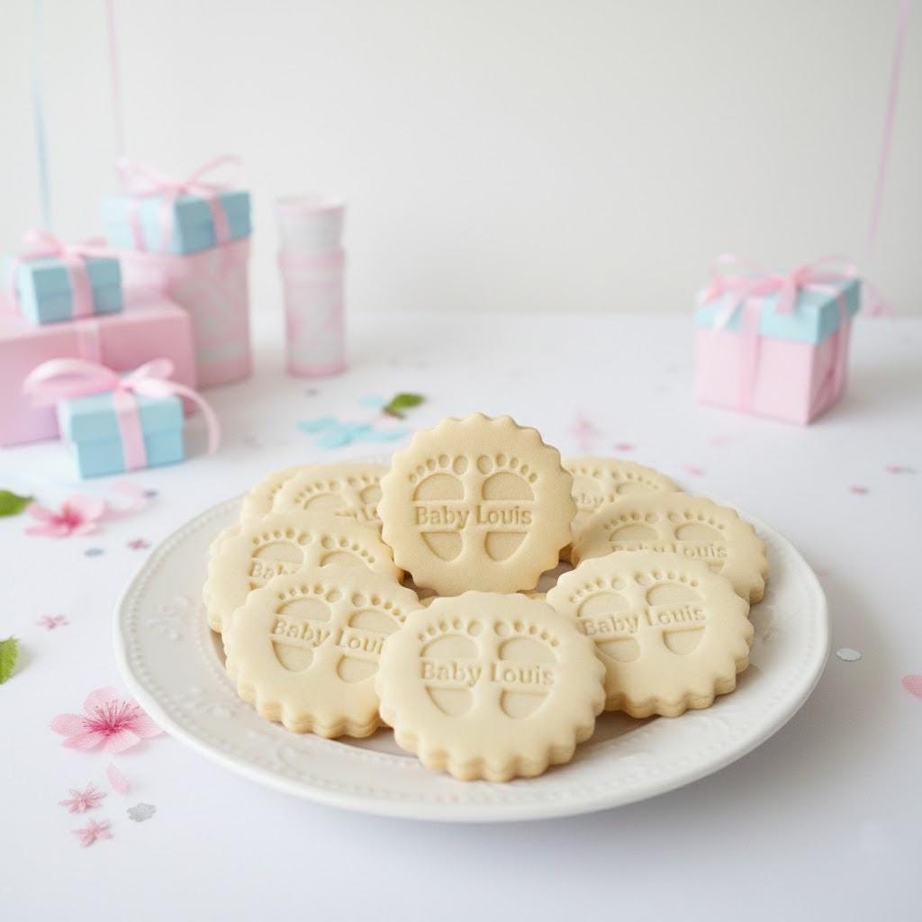 Personalized Baby With Feet Custom Cookie Cutter & Stamp, Custom Cookie, Baby Shower Cutters, Cutter Stamp Set, Baby Shower Gift