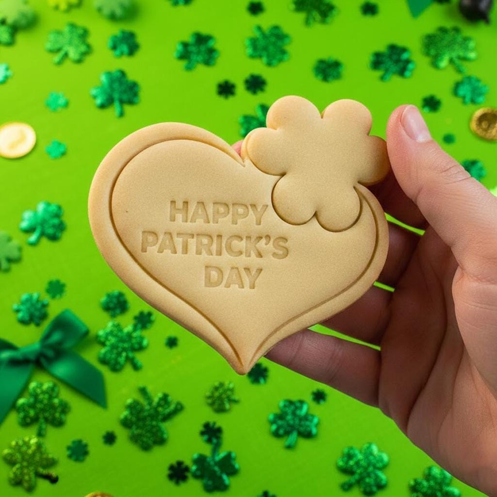 Happy Patrick's Day Cookie Cutter, Luck Cookie Cutter, Shamrock Cookie Stamp, Lucky Patrick’s Day, Patrick’s Day Cookie Cutter