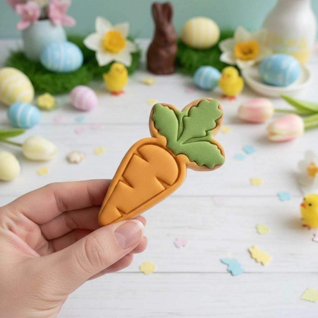 Carrots Easter Day Cookie Cutter Stamp, Personalized Easter, Easter Day Gifts, Bunny Cutter, Easter Baking, Easter Bunny with Carrot