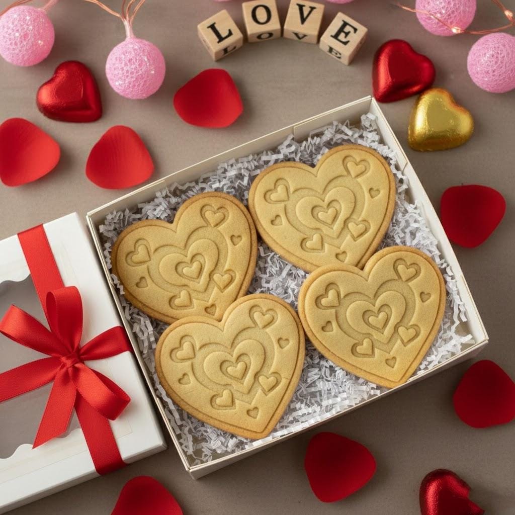 Love Heart Valentine’s Day Cookie Cutter, Coquette Valentine Stamp Cutter, Heart Cutter, Cookie Baking, Valentine’s Gifts, Couple Gift