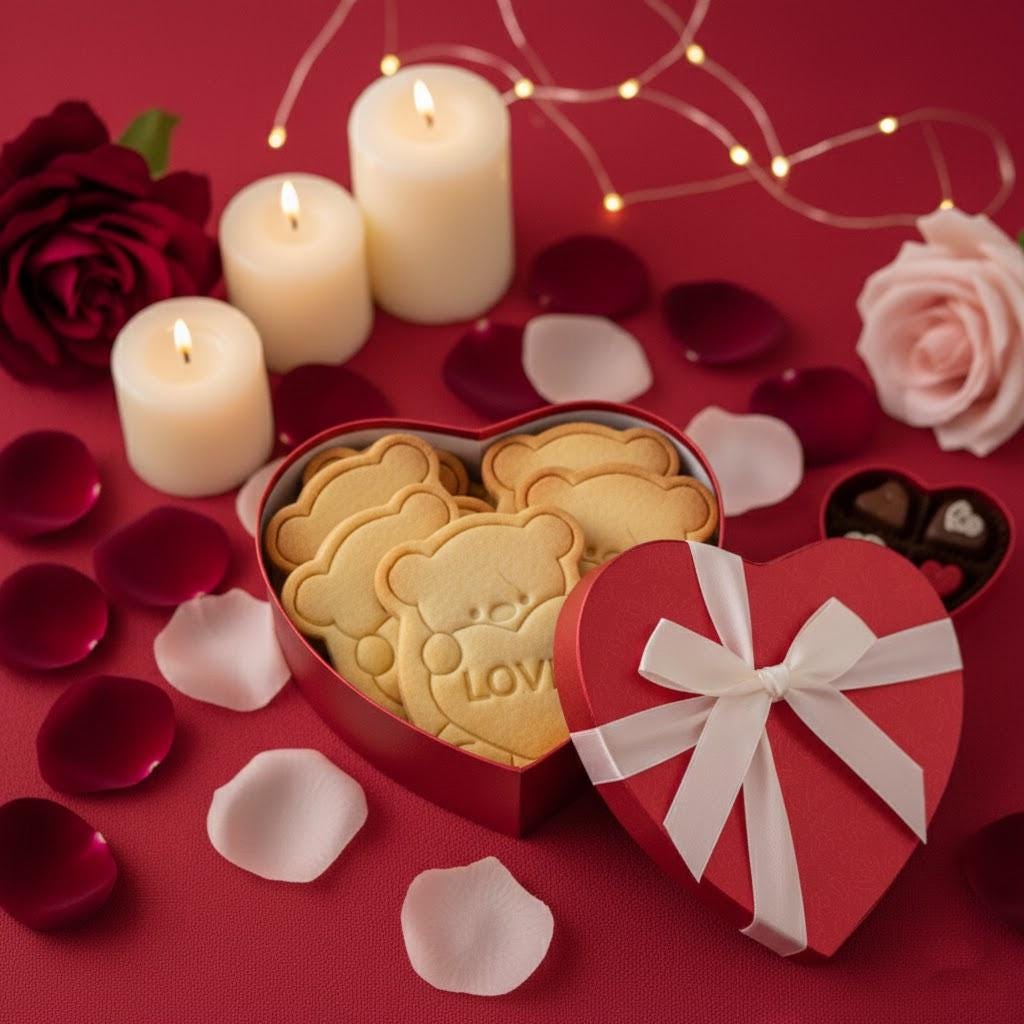 Bear Love Valentine’s Day Cookie Cutter, Clay Cutter, Coquette Valentine Stamp Cutter, Heart Cutter, Cookie Baking, Valentine’s Gifts