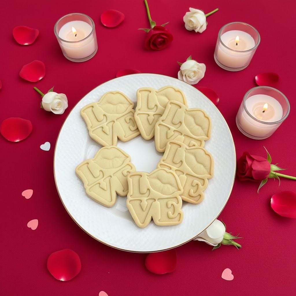 Love Lip Heart Cookie Cutter, Clay Cutter, Love Valentine Stamp, Cookie Baking, Be Mine, Valentine’s Gifts, Valentine’s Sugar Cookie Cutters