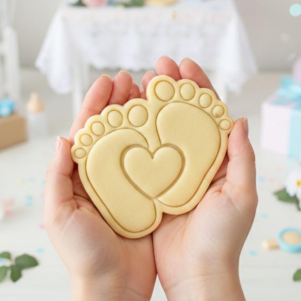 Feet Baby Shower Cookie Cutter, Baby Shower Cutters, Custom Cookie Cutter Stamp Set, Baby Gift, Gift For Birthday