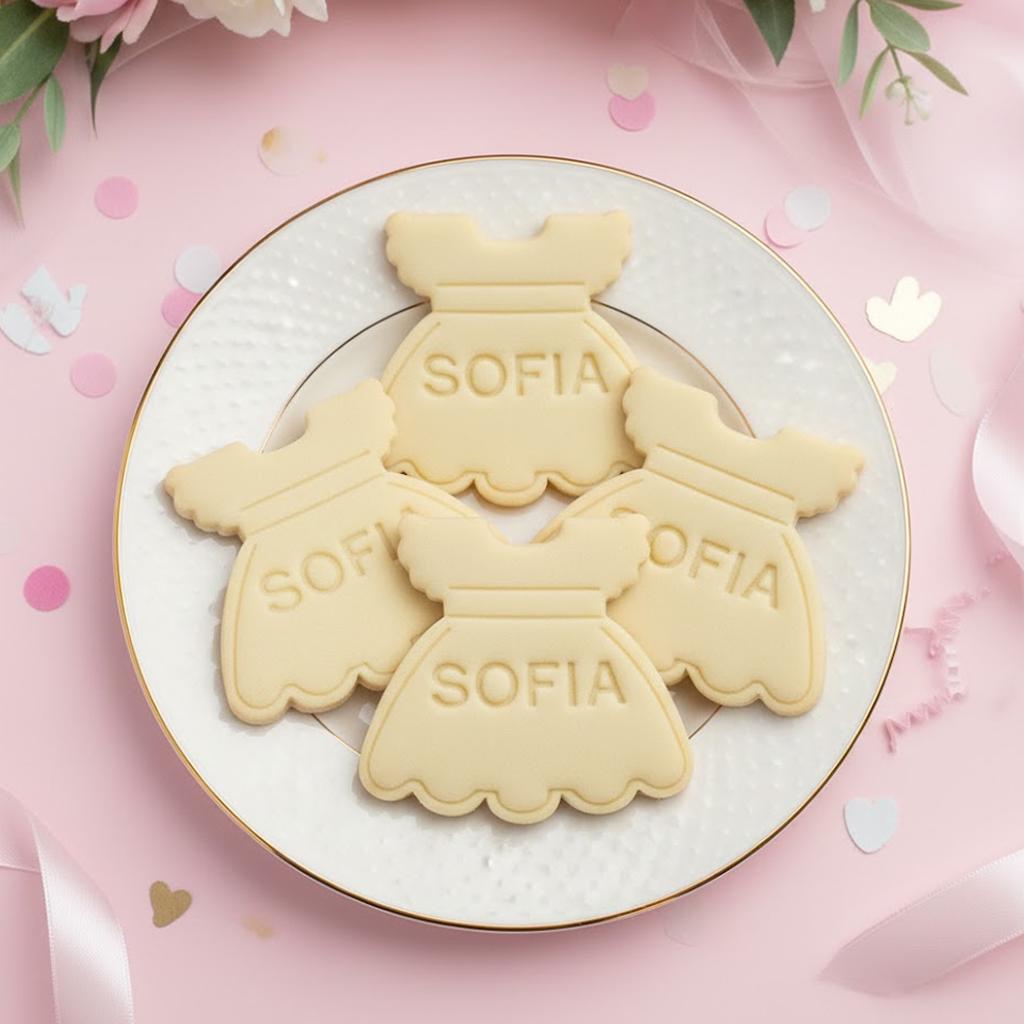 Personalization Baby Girl Dress Cookie Cutter, Baby Dress Cookie, Custom Cookie Cutter Stamp Set, Baby Gift, Craft Cutters