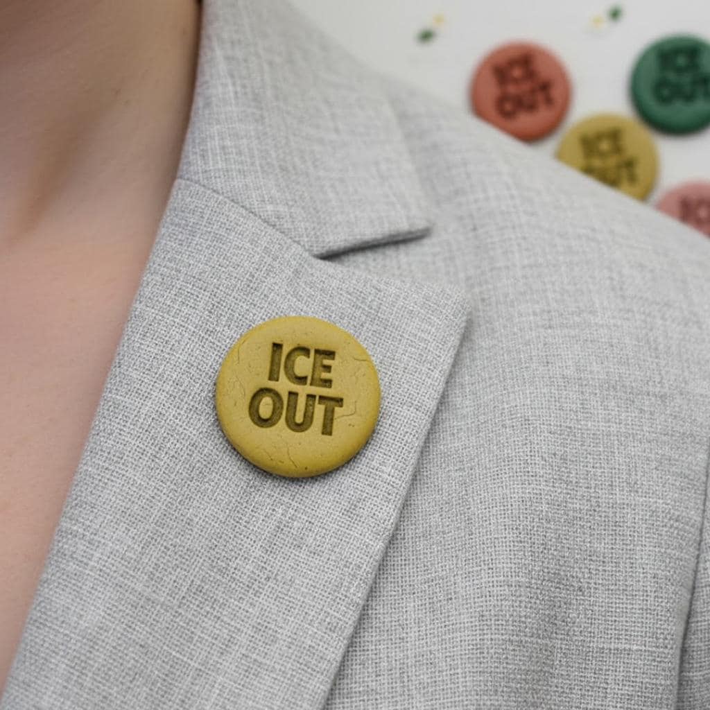 ICE OUT Circle Shaped Polymer Clay Cutter, Be Good Cookie Cutter, Ice Out Clay Cutter, Ice Out Pin, Gift For Protest, Cookie Stamp Cutter