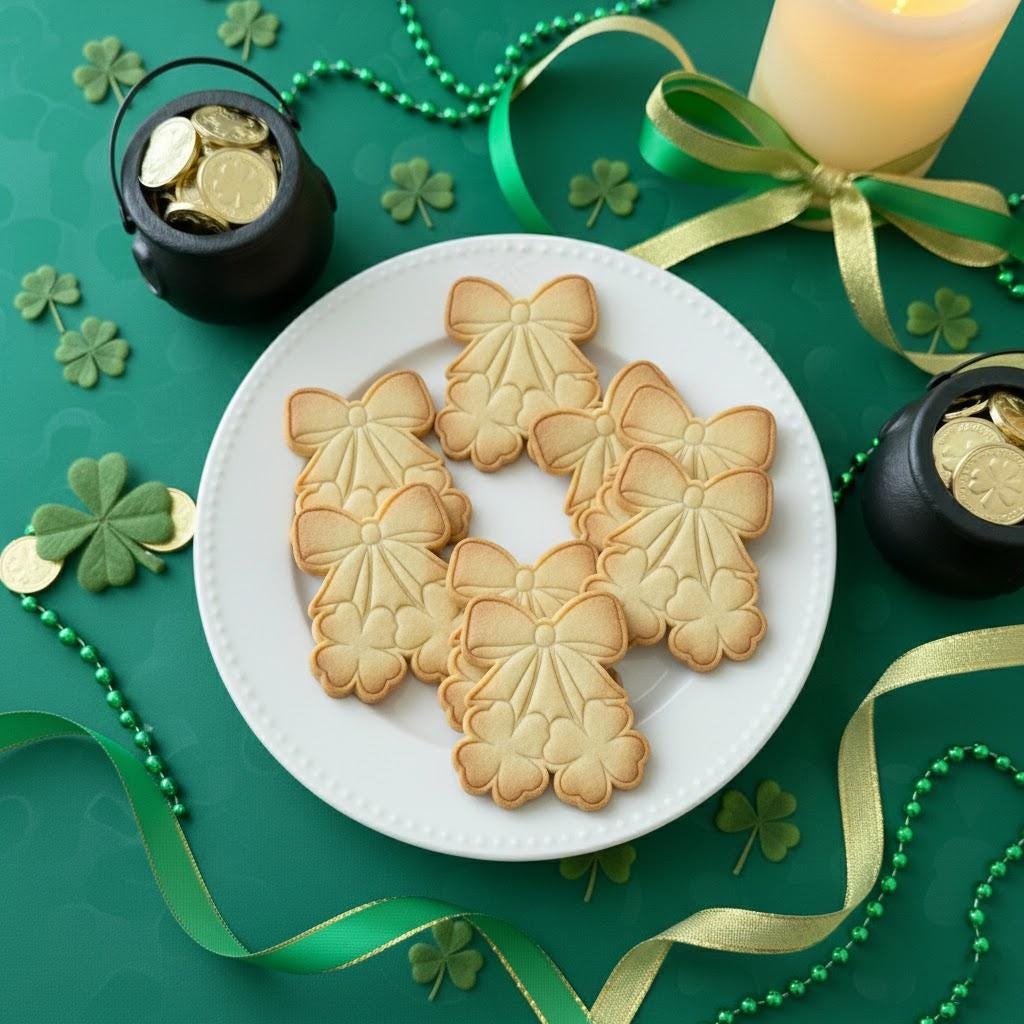 Cherry Clover Patrick's Day Cookie Cutter, Lucky Cookie Cutter, Shamrock Stamp, Lucky Patrick’s Day, Patrick’s Gifts, Fondant Cutter