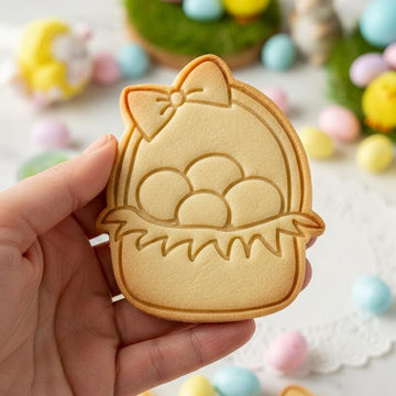 Eggs Basket Easter Cookie Cutter Stamp, Easter Personalized Cookie, Easter Gifts, Bunny Cutter, Easter Baking, Egg Clay Cutter