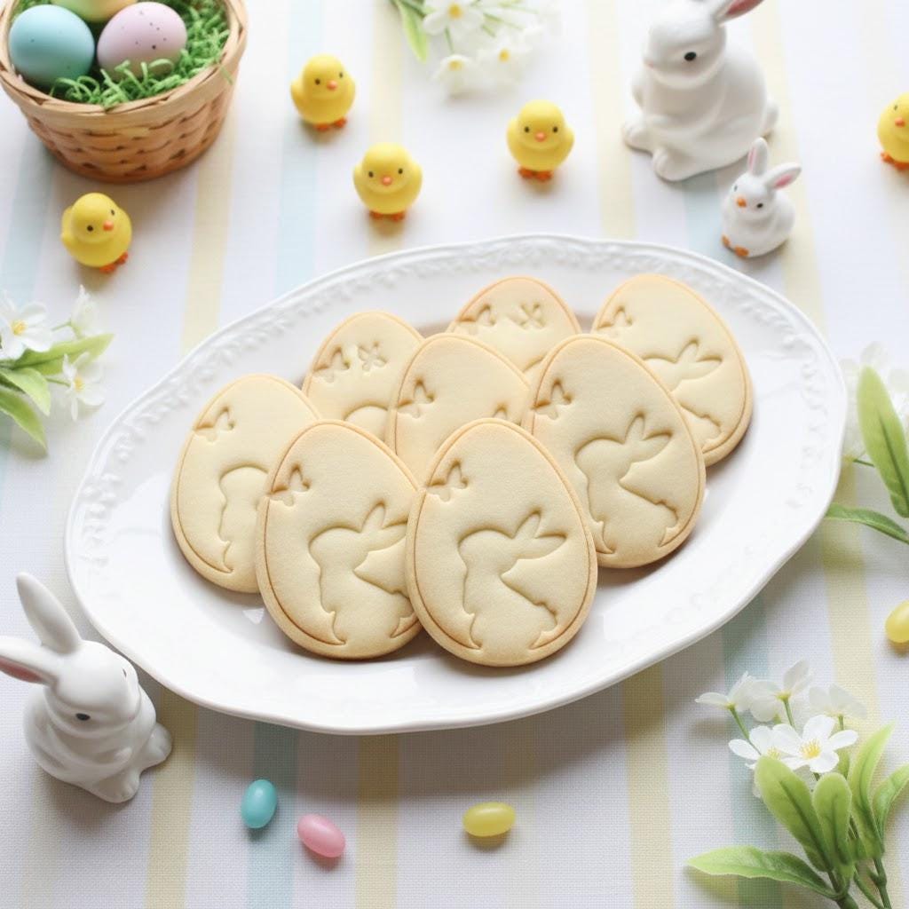 Eggs With Rabbit Butterfly Easter Cookie Cutter Stamp, Easter Day Gifts, Butterfly Cutter, Easter Baking, Bunny Clay Cutter, Fondant Cutter