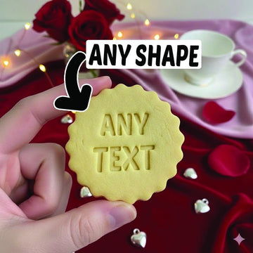 Custom Any Shape Any Text Cookie Cutter & Stamp, Valentine Cookie Cutter, Custom Wedding, Personalization Cookie Stamp, Personalized Cookie