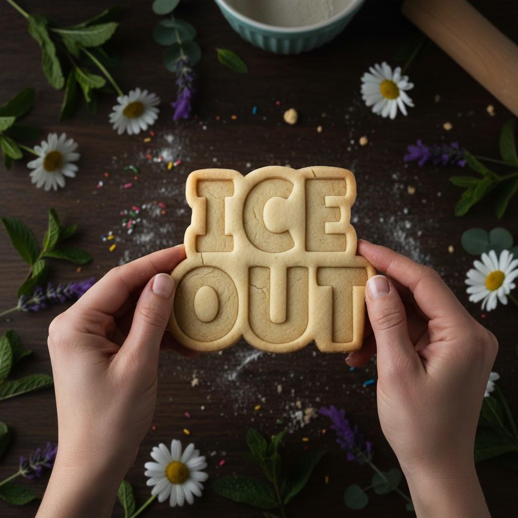 ICE OUT Cookie Cutter Stamp, Be Good Cookie Cutter, Ice Out Clay Cutter, Ice Out Pin, Gift For Protest, Custom Cookie Stamp