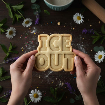 ICE OUT Cookie Cutter Stamp, Be Good Cookie Cutter, Ice Out Clay Cutter, Ice Out Pin, Gift For Protest, Custom Cookie Stamp