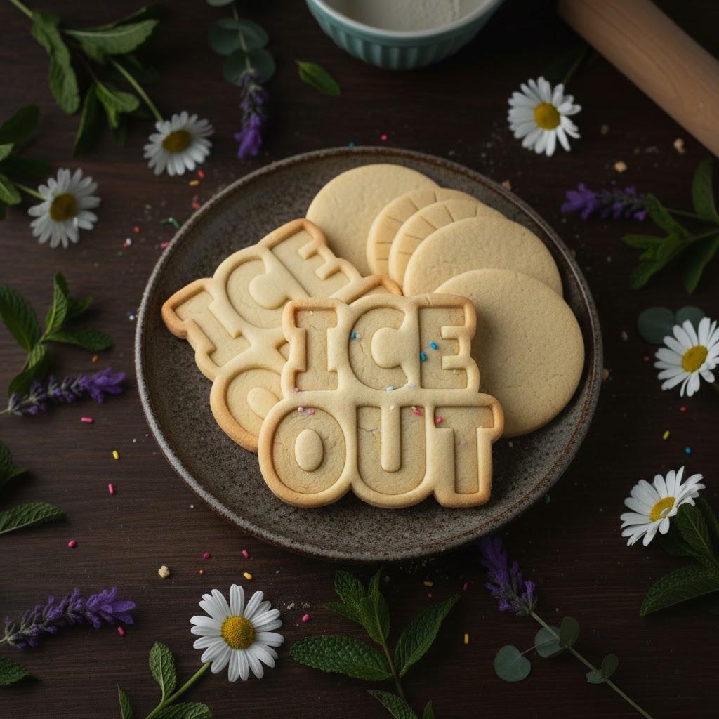 ICE OUT Cookie Cutter Stamp, Be Good Cookie Cutter, Ice Out Clay Cutter, Ice Out Pin, Gift For Protest, Custom Cookie Stamp