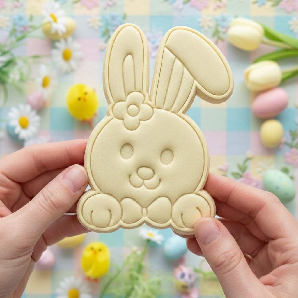 Cute Bunny Easter Cookie Cutter Stamp, Egg Rabbit Cutter, Easter Baking, Rabbit Easter, Rabbit Clay Cutter, Easter Gifts