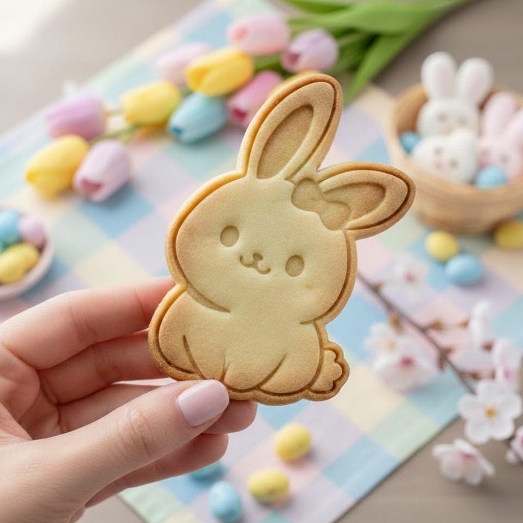 Cute Rabbit Easter Cookie Cutter Stamp, Egg Bunny Cutter, Easter Baking, Rabbit Easter, Bunny Clay Cutter, Easter Gifts, Fondant Cutter