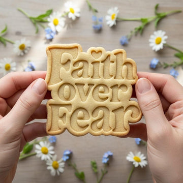 Faith Over Fear Christian Cookie Cutter, Christian Cookie, Cute Faith Cutter, Jesus Stamp & Cutter, Christian Gift, Clay Cutter
