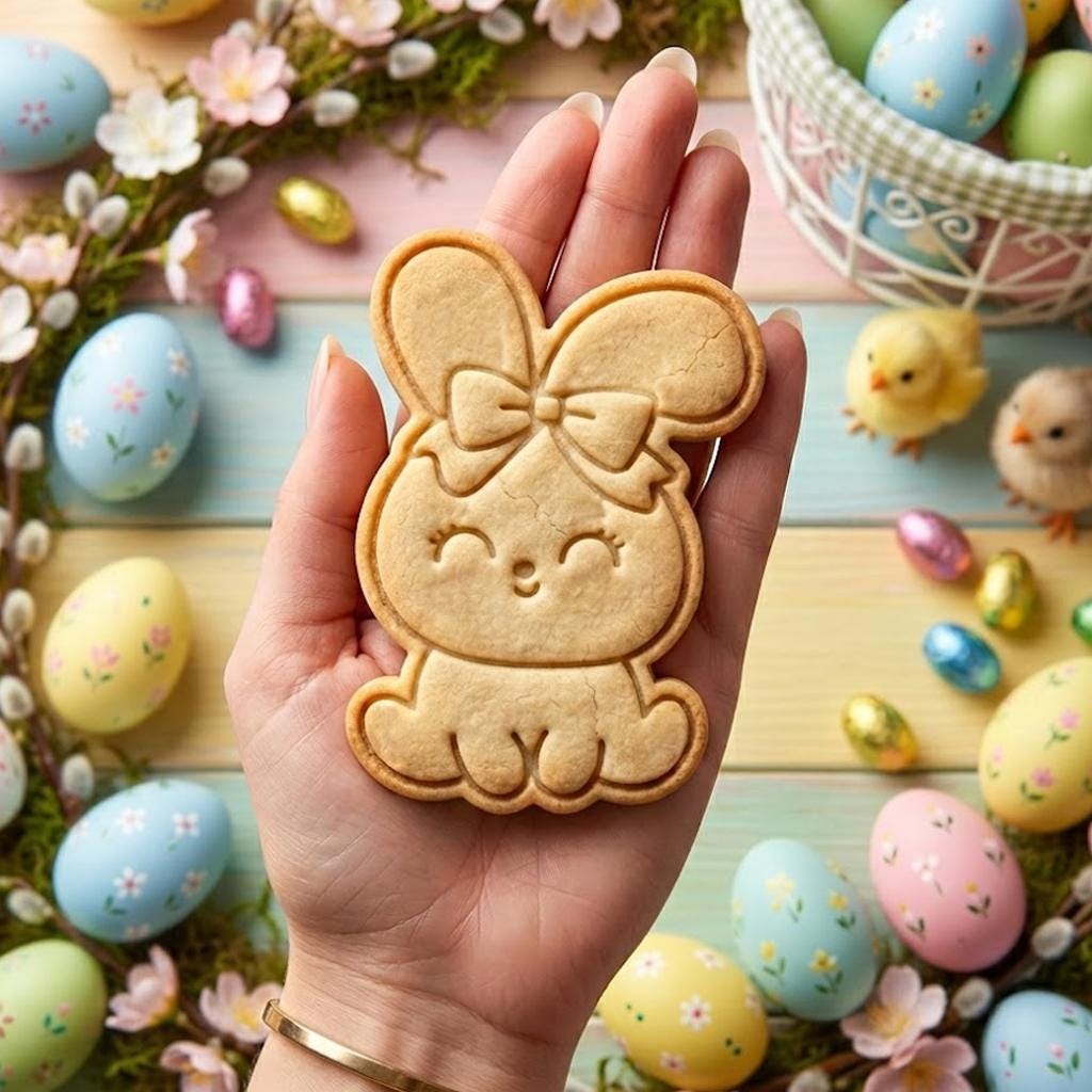 Bunny With Bow Cookie Cutter Stamp, Happy Easter, Personalized Easter Cookie, Easter Day Gifts, Bunny Cutter, Bunny Cutter, Easter Baking