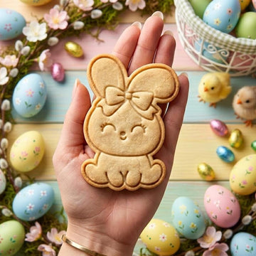 Bunny With Bow Cookie Cutter Stamp, Happy Easter, Personalized Easter Cookie, Easter Day Gifts, Bunny Cutter, Bunny Cutter, Easter Baking