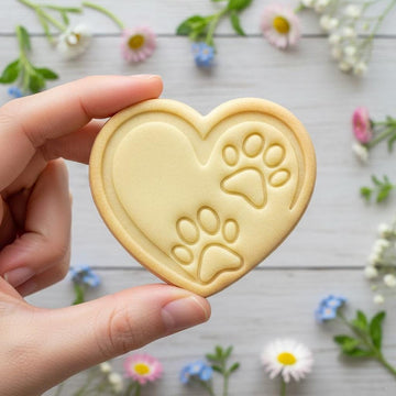 Love Heart Puppy Footprint Cookie Cutter, Dog Paw Cookie Cutter, Animal Cutter Stamp Set, Custom Cookie, 3D Printed, Animal Gifts