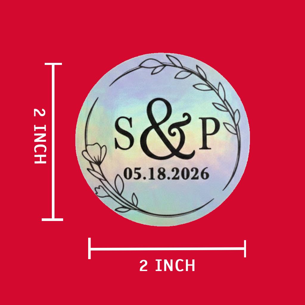 Labels on a Roll with Your Logo or Image, Custom Silver Sticker, Hologram Sticker, Personalized Wedding, Wedding Baking, Baking Sticker