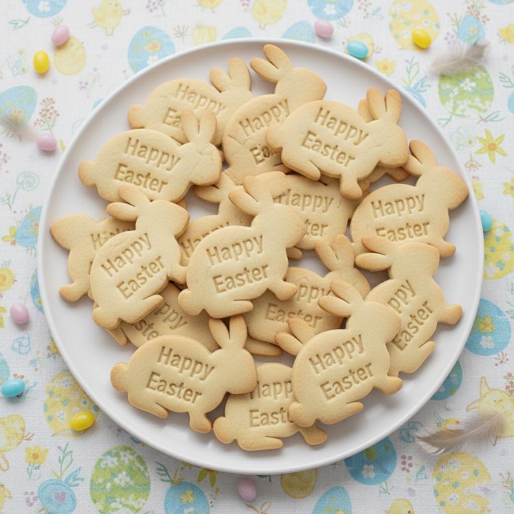 Any Text Custom With Rabbit Easter Cookie Cutter Stamp, Personalized Text Cookie Stamp, Easter Gifts, Easter Baking, Any Text Easter