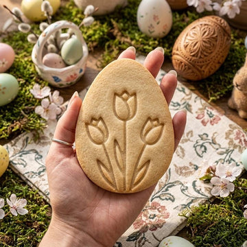 Eggs With Tulip Easter Cookie Cutter Stamp, Personalized Cookie, Easter Day Gifts, Bunny Cutter, Easter Baking, Bunny Cutter, Fondant Cutter