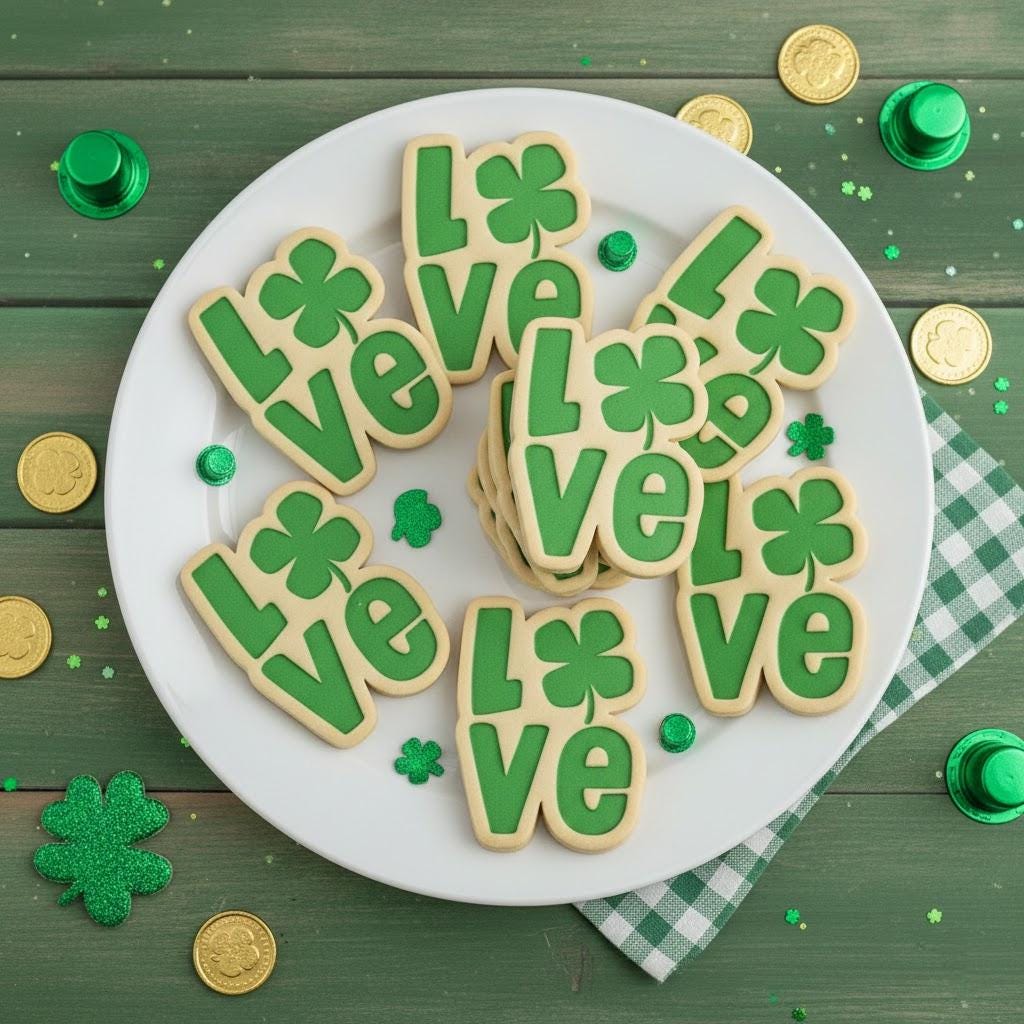 LOVE Clover Patrick's Day Cookie Cutter, Lucky Cookie Cutter, Shamrock Stamp, Lucky Patrick’s, Love Cutter, Patrick’s Gifts, Fondant Cutter