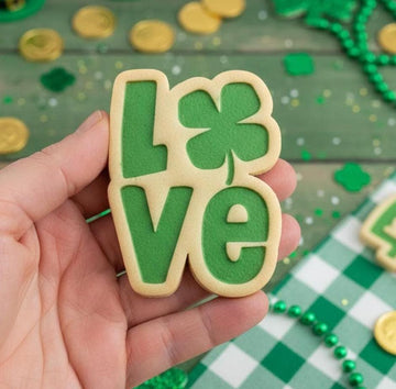 LOVE Clover Patrick's Day Cookie Cutter, Lucky Cookie Cutter, Shamrock Stamp, Lucky Patrick’s, Love Cutter, Patrick’s Gifts, Fondant Cutter