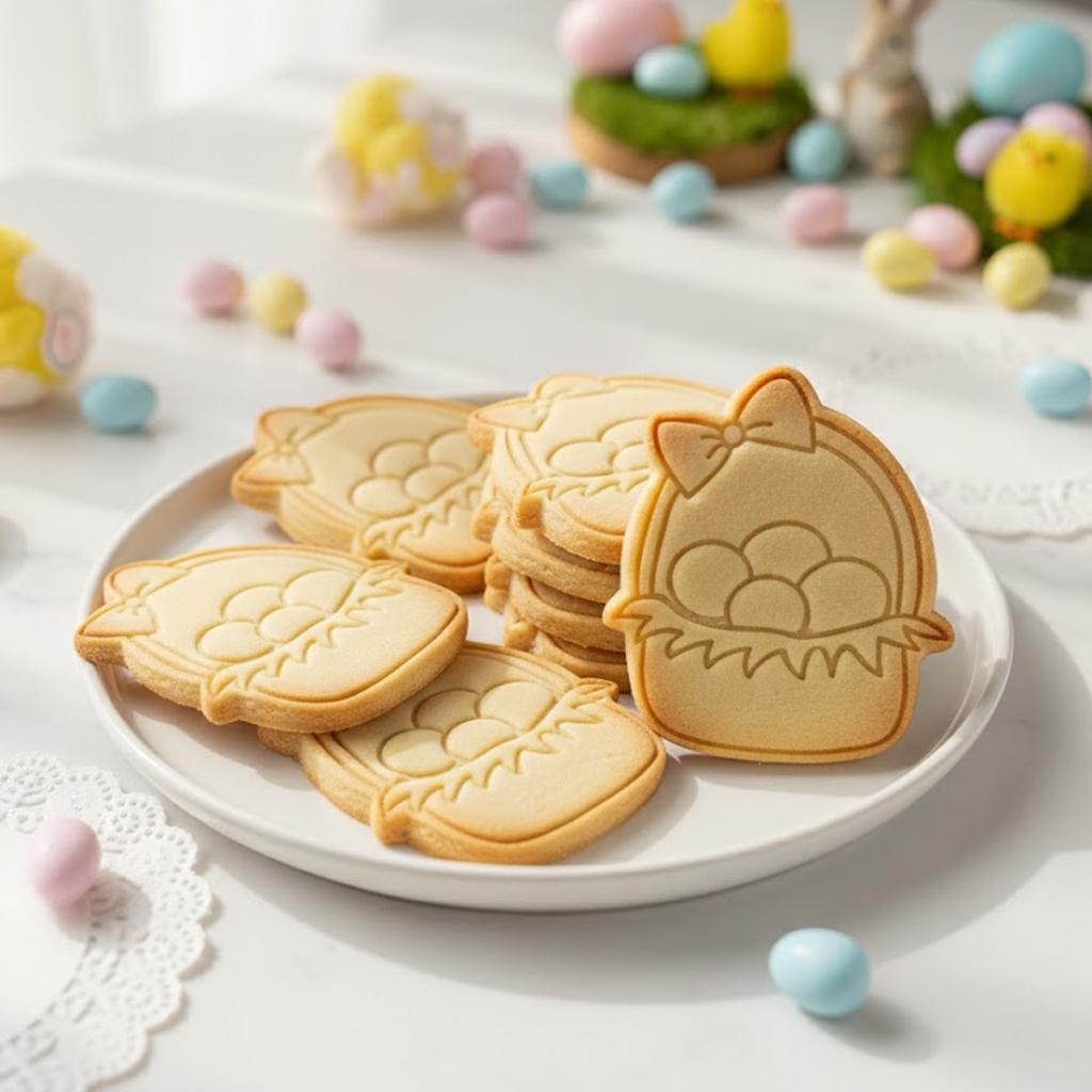 Eggs Basket Easter Cookie Cutter Stamp, Easter Personalized Cookie, Easter Gifts, Bunny Cutter, Easter Baking, Egg Clay Cutter
