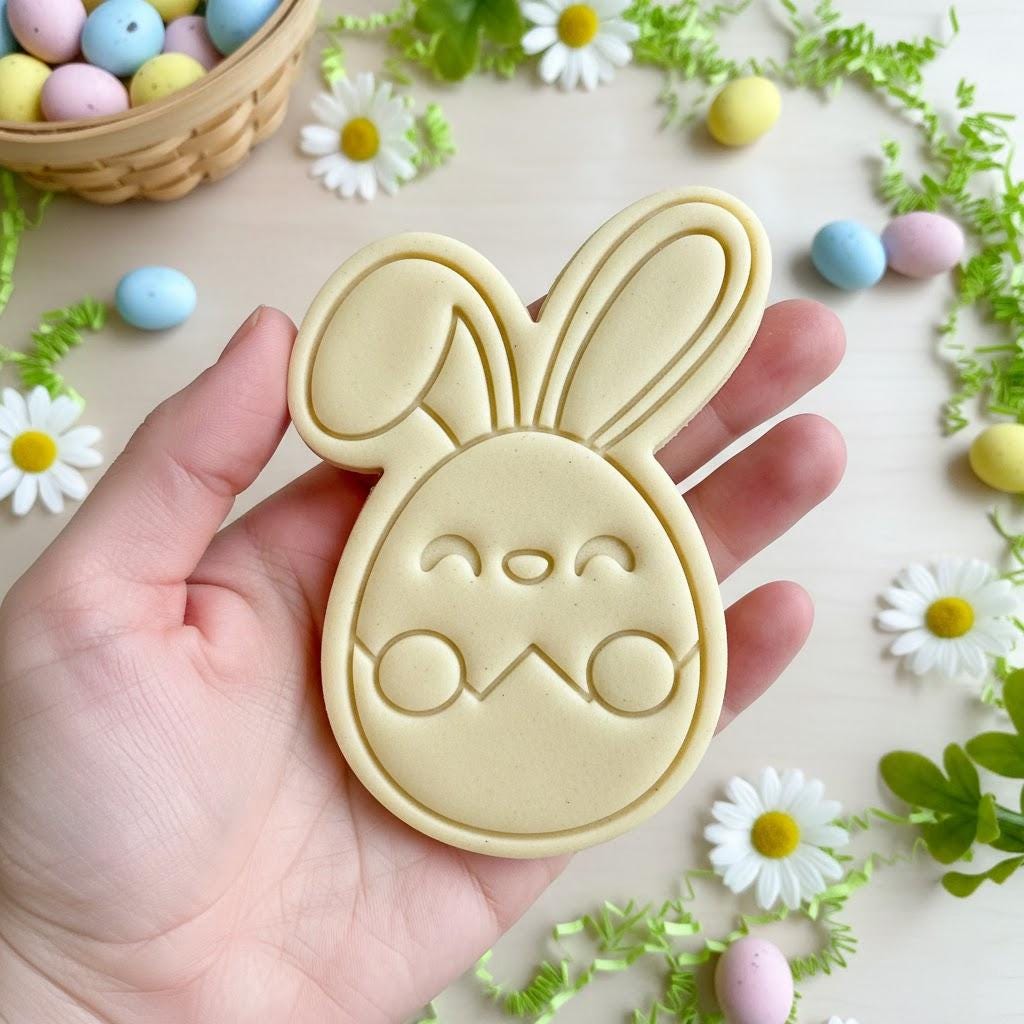Cute Bunny Easter Cookie Cutter Stamp, Rabbit Cutter, Easter Baking, Rabbit Easter Cookie, Rabbit Clay Cutter, Easter Gifts, Fondant Cutter