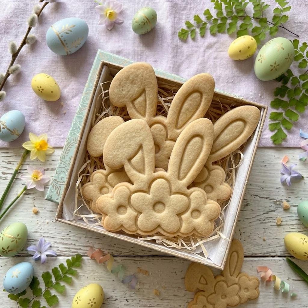 Bunny Floral Easter Cutter Stamp, Easter Day Gifts, Floral  Bunny, Easter Baking, Rabbit Easter Cookie, Rabbit Clay Cutter, Fondant Cutter