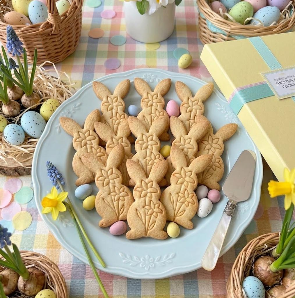 Bunny With Floral Easter Cookie Cutter Stamp, Easter Day Gifts, Bunny Cutter, Easter Baking, Rabbit Easter Cookie, Rabbit Clay Cutter