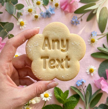 Custom Any Text Flower Cookie Cutter & Stamp, Custom Wedding, Personalized Any Text Words, Custom Fondant Cutter, Clay Cutter, Flower Cutter