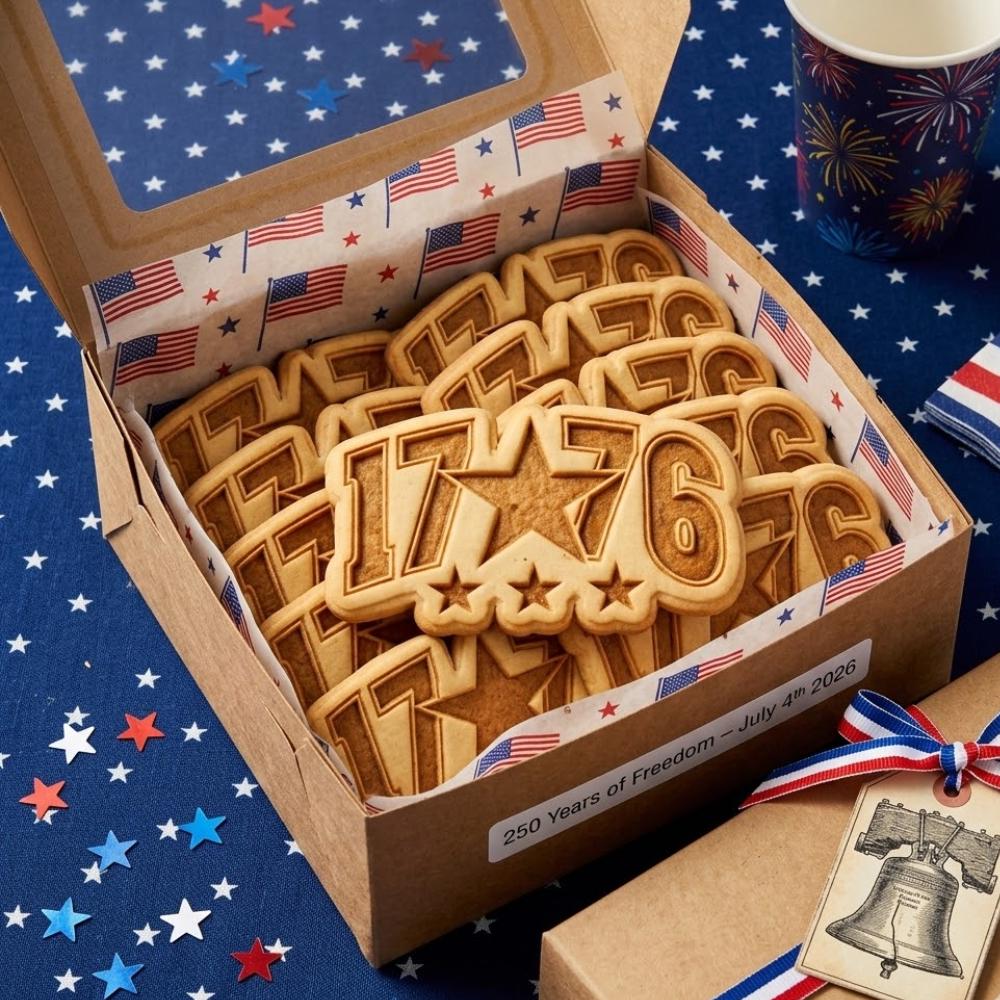 250 Years of Freedom America Cookie Cutter & Stamp, Patriotic 4th of July Cookie Cutter, Independence Day Stamp, USA Patriotic Cookies