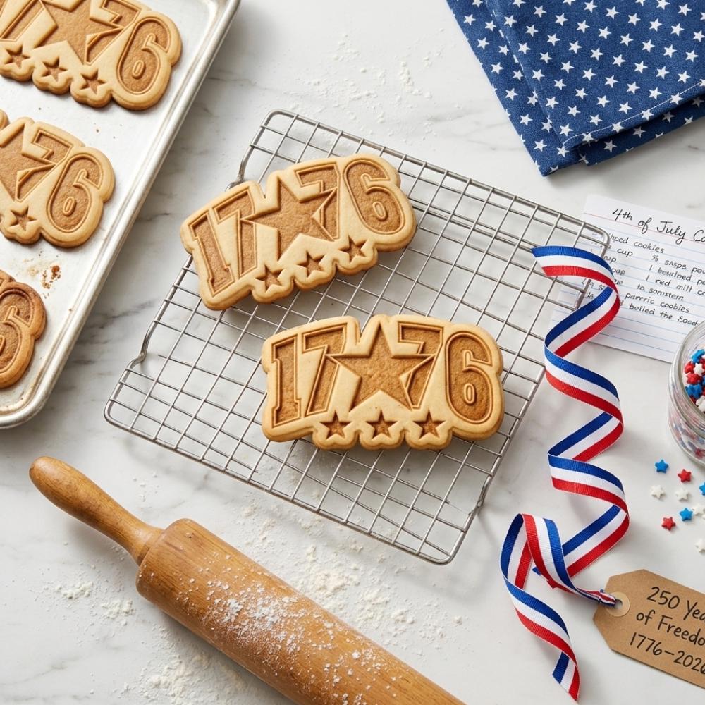 250 Years of Freedom America Cookie Cutter & Stamp, Patriotic 4th of July Cookie Cutter, Independence Day Stamp, USA Patriotic Cookies