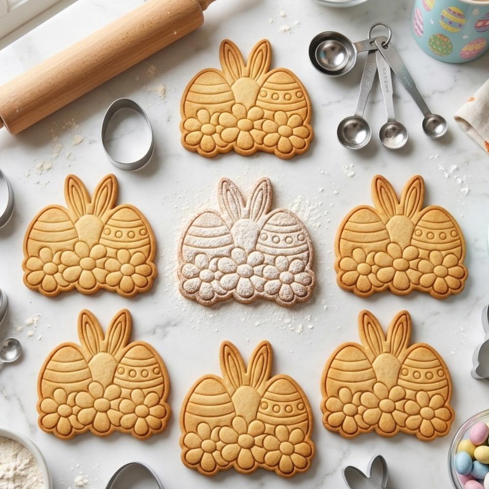 Easter Bunny Egg Cookie Cutter & Stamp, Bunny Egg Cookie Stamp, Easter Cookie Cutter, Cute Bunny Easter Cookie, Spring Cookie Cutter