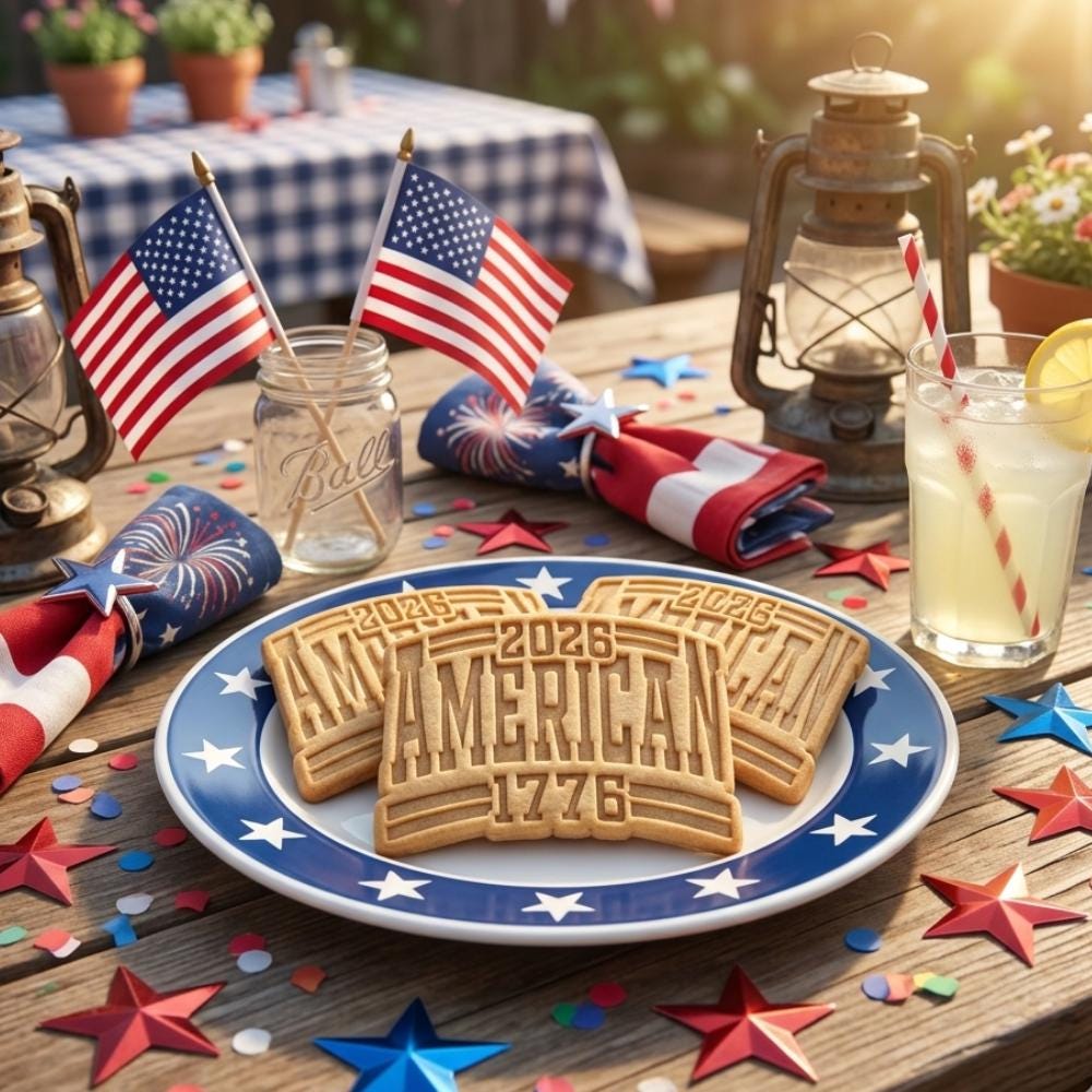 America 1776 -2026 Cookie Cutter & Stamp, Patriotic Cookie Cutter, 4th of July Cookie Stamp, Independence Day Cutter, USA Patriotic Gift