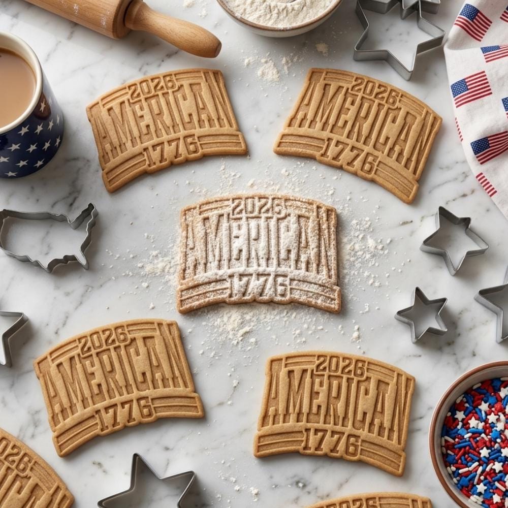America 1776 -2026 Cookie Cutter & Stamp, Patriotic Cookie Cutter, 4th of July Cookie Stamp, Independence Day Cutter, USA Patriotic Gift