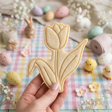 Tulip Easter Cute Cookie Cutter Stamp, Bunny Cutter, Easter Baking, Tulip Easter Cookie, Rabbit Clay Cutter, Easter Gifts, Fondant Cutter