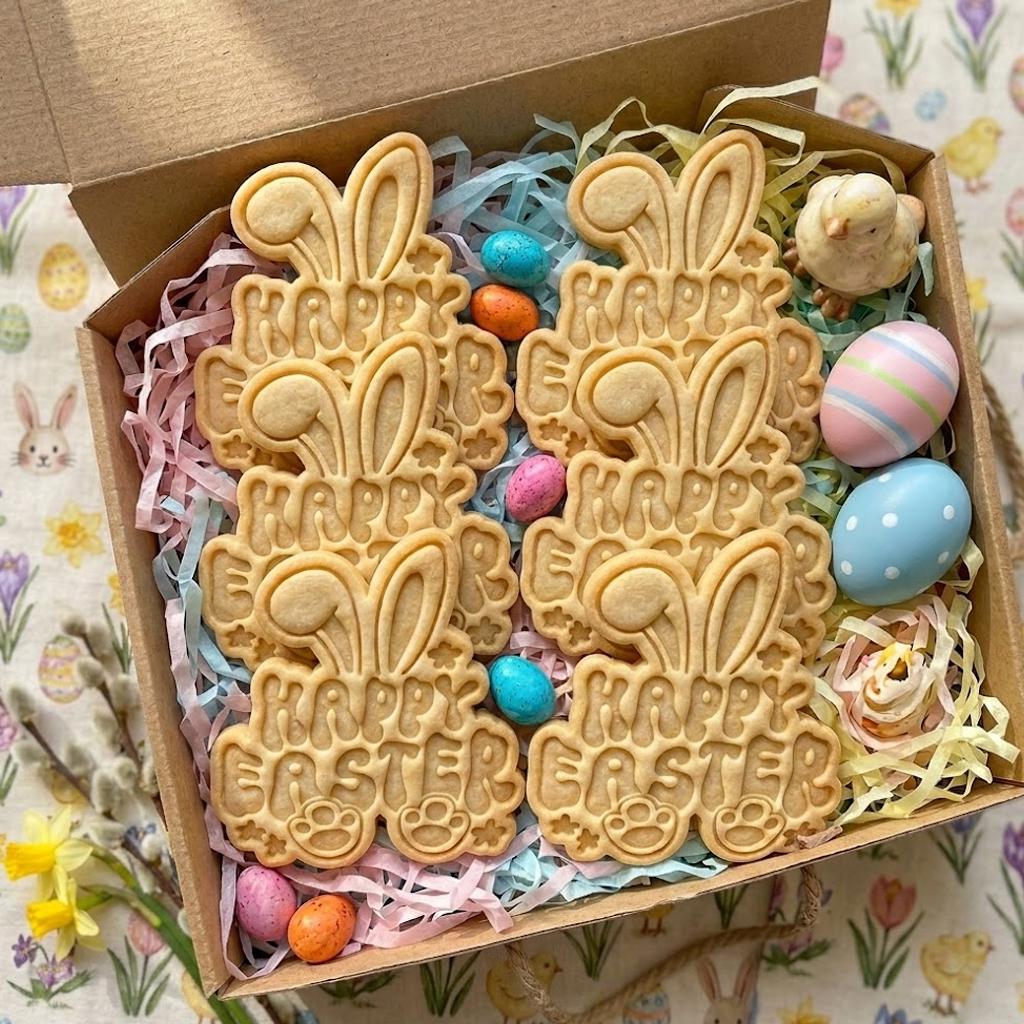 Happy Easter Cookie Cutter Stamp, Personalized Easter Cookie, Easter Day Gift, Bunny Cutter, Bunny Cutter, Rabbit Clay Cutter, Easter Baking