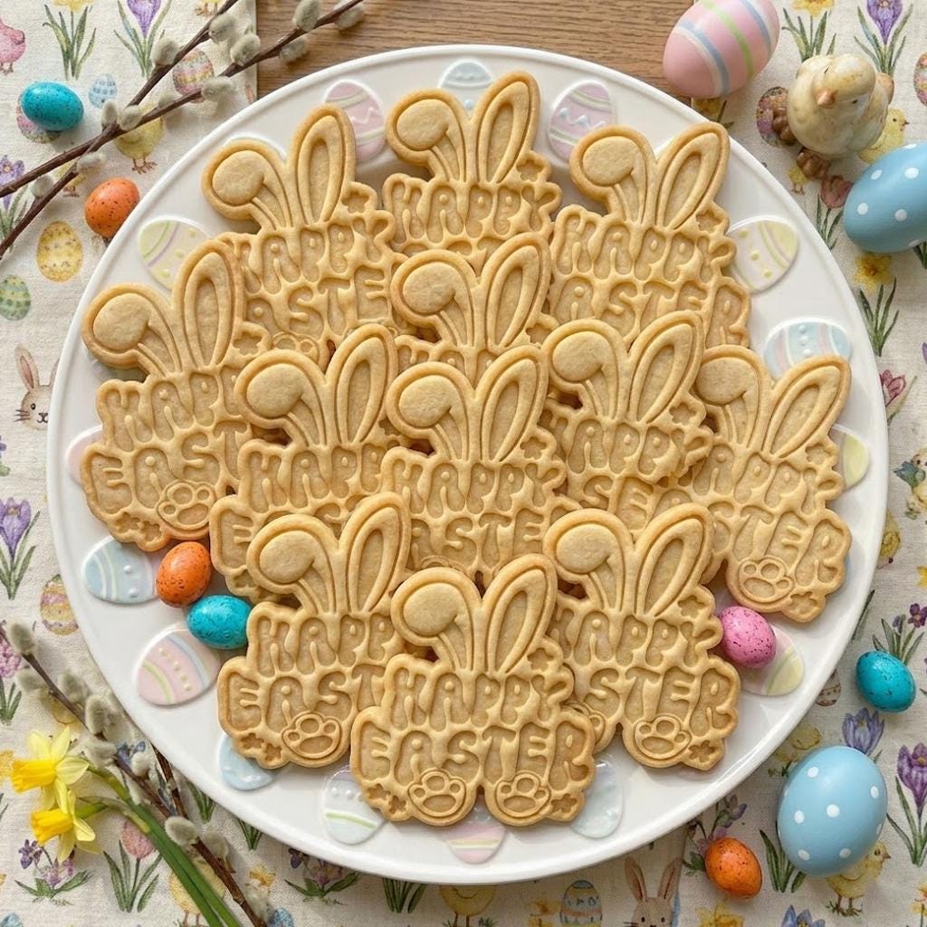Happy Easter Cookie Cutter Stamp, Personalized Easter Cookie, Easter Day Gift, Bunny Cutter, Bunny Cutter, Rabbit Clay Cutter, Easter Baking