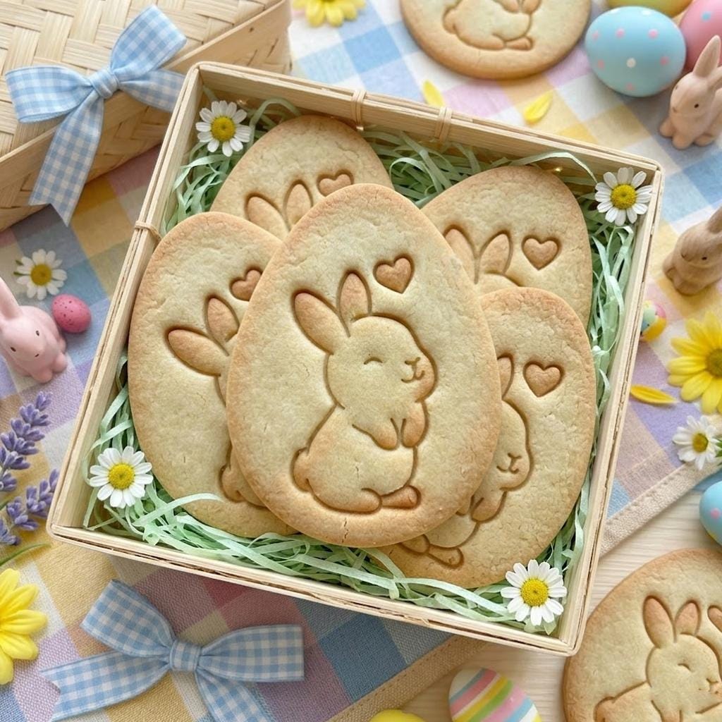 Eggs With Rabbit Heart Easter Cookie Cutter Stamp, Personalized Cookie, Easter Day Gifts, Bunny Cutter,  Easter Baking, Bunny Clay Cutter